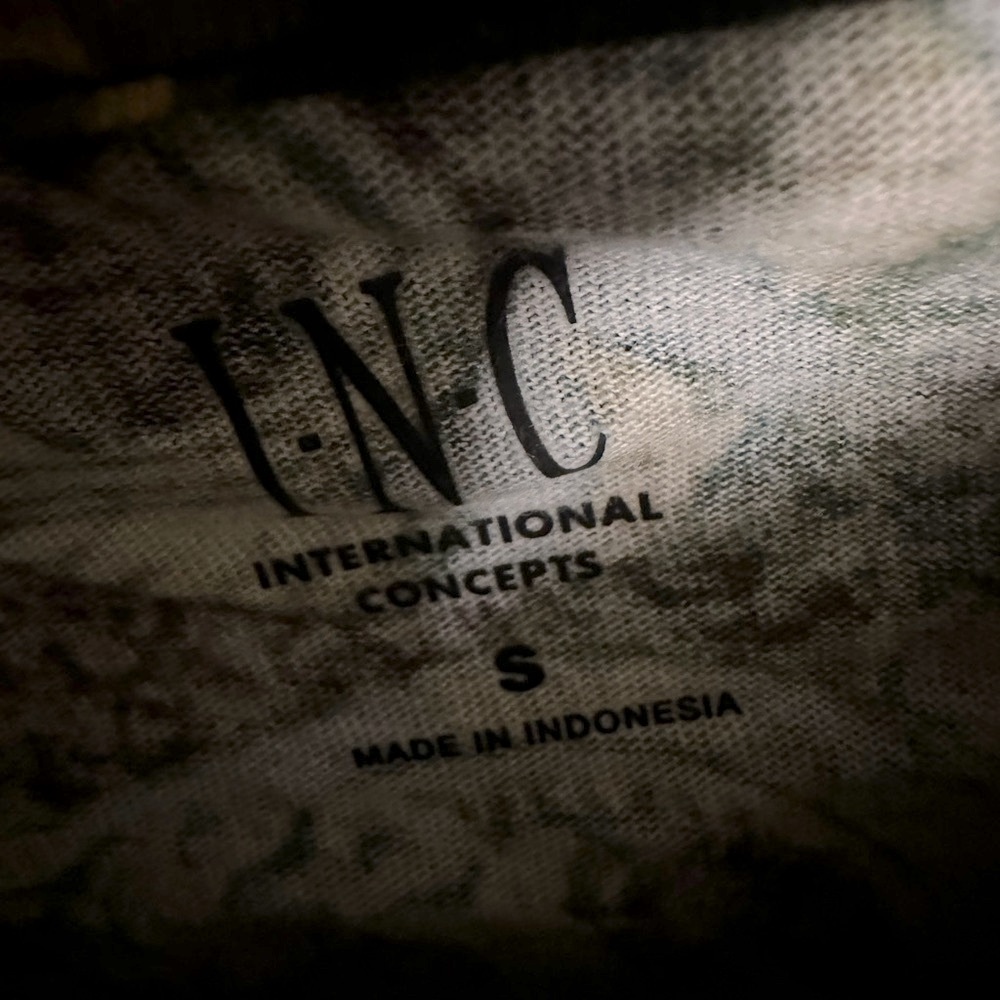 INC International | Green Tea Leaf Camouflage Pattern Play Hoodie T-Shirt | Sz:S - Picture 5 of 14